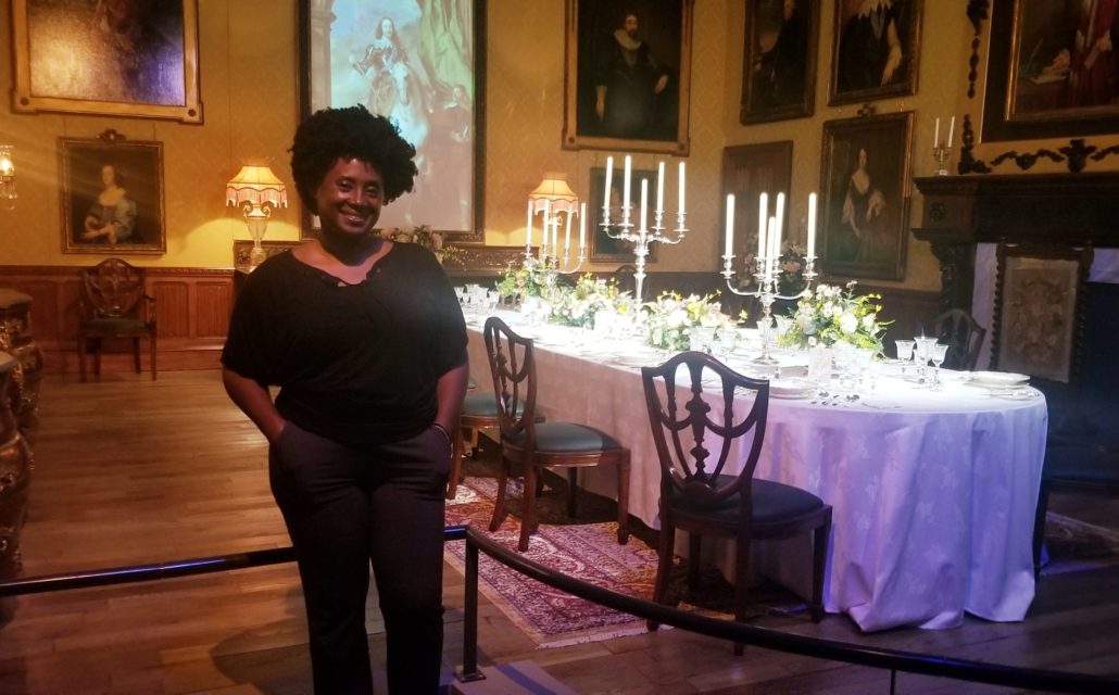 black women serena at dining room at downton abbey exhibition